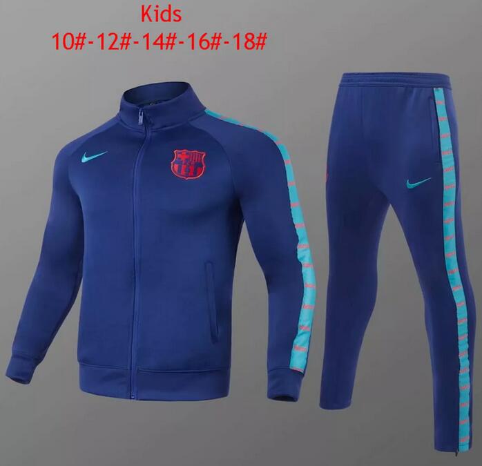 Kids Barcelona 2021/22 Blue Training Suit (Jacket+Trouser)